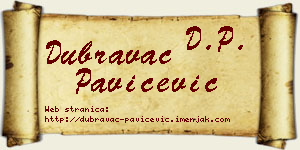 Dubravac Pavičević vizit kartica